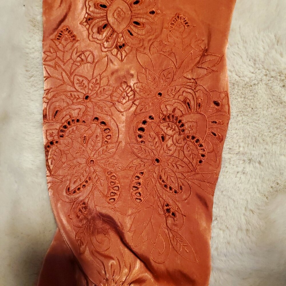 Anthropologie Collective Story Flowy Smocked Embroidred Boho Cottagecore Large View 5